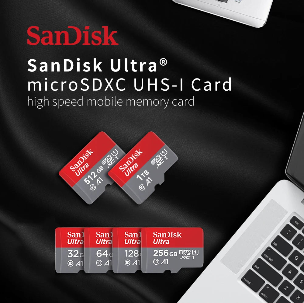 SanDisk Ultra A1 Micro SD Memory Card V10 C10 U1 32GB 64G 128G 256G